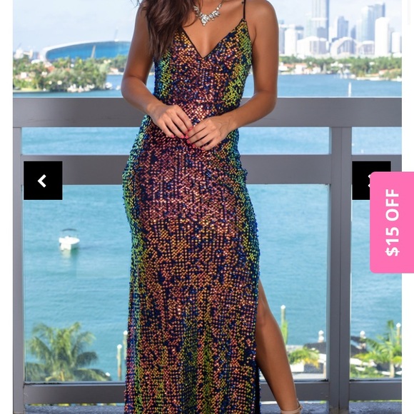 iridescent maxi dress